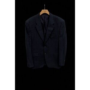 Ralph Lauren Navy Pinstripe Wool Sport Coat Blazer 43R Mens USA Business Classic